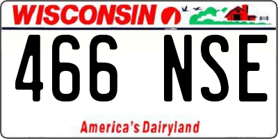WI license plate 466NSE