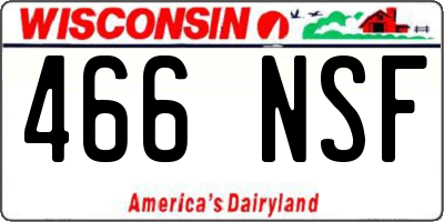 WI license plate 466NSF