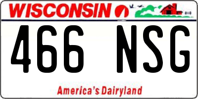 WI license plate 466NSG