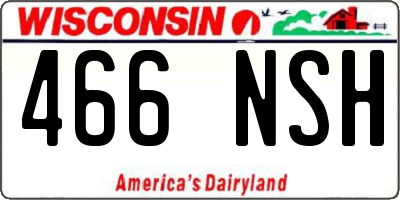 WI license plate 466NSH