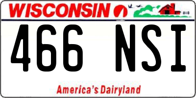 WI license plate 466NSI