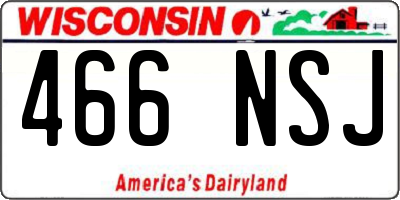 WI license plate 466NSJ