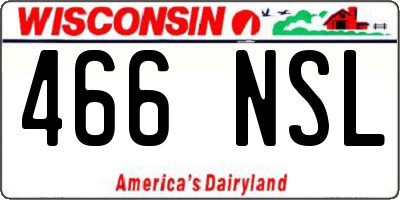 WI license plate 466NSL