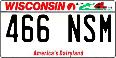 WI license plate 466NSM