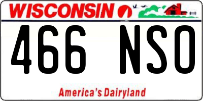 WI license plate 466NSO