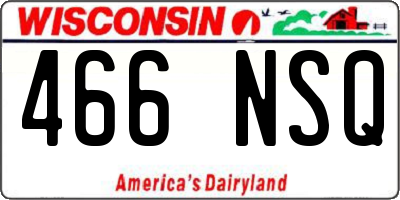 WI license plate 466NSQ