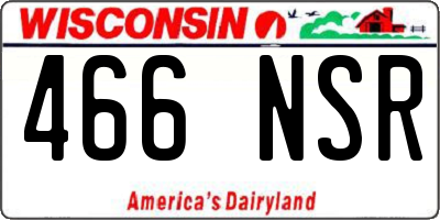 WI license plate 466NSR