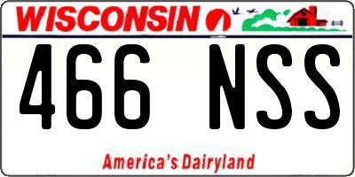 WI license plate 466NSS