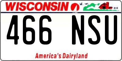 WI license plate 466NSU