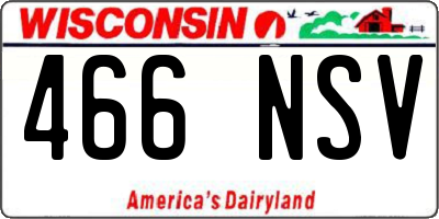 WI license plate 466NSV