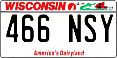 WI license plate 466NSY
