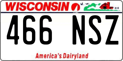 WI license plate 466NSZ
