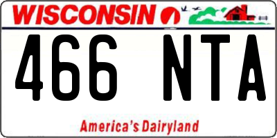 WI license plate 466NTA