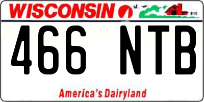 WI license plate 466NTB