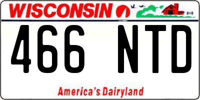 WI license plate 466NTD
