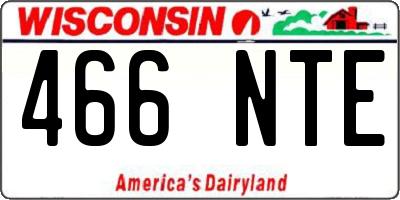 WI license plate 466NTE