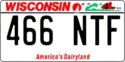WI license plate 466NTF