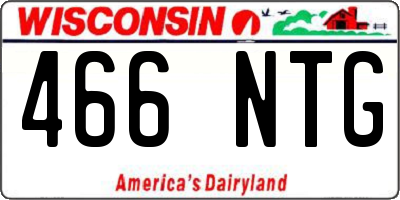 WI license plate 466NTG