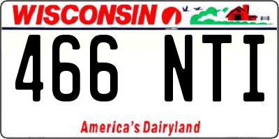WI license plate 466NTI