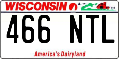 WI license plate 466NTL