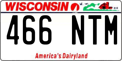 WI license plate 466NTM