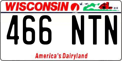WI license plate 466NTN