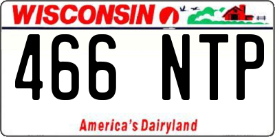 WI license plate 466NTP