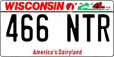 WI license plate 466NTR