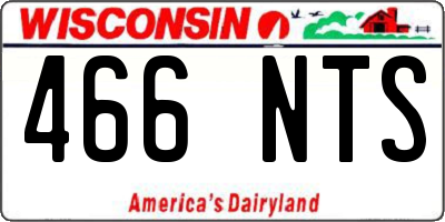 WI license plate 466NTS