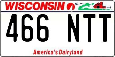 WI license plate 466NTT