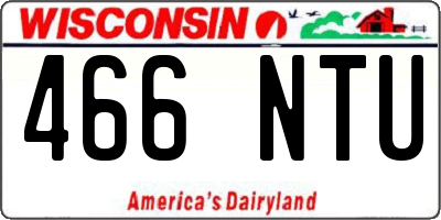 WI license plate 466NTU