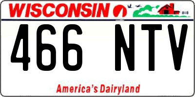 WI license plate 466NTV