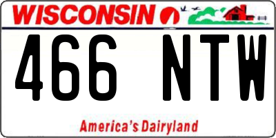 WI license plate 466NTW