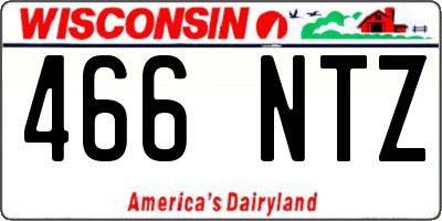 WI license plate 466NTZ