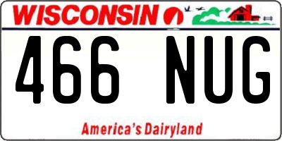 WI license plate 466NUG