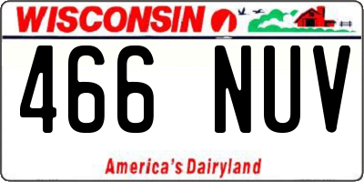 WI license plate 466NUV