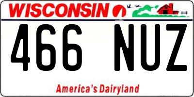 WI license plate 466NUZ