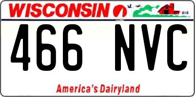 WI license plate 466NVC