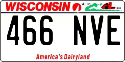 WI license plate 466NVE
