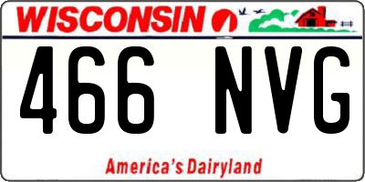 WI license plate 466NVG