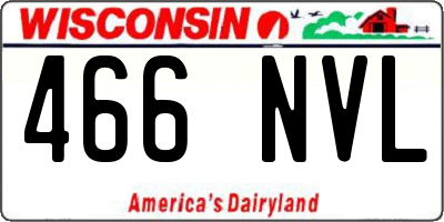 WI license plate 466NVL