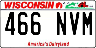 WI license plate 466NVM