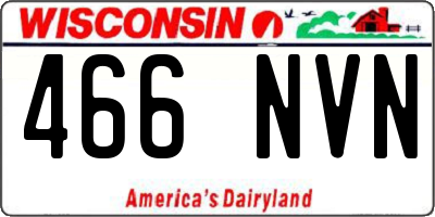 WI license plate 466NVN