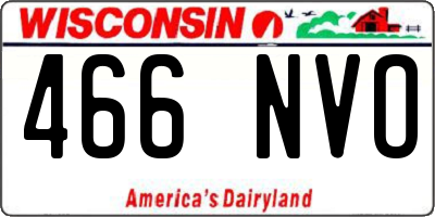 WI license plate 466NVO