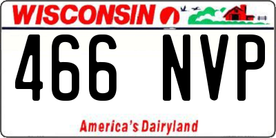WI license plate 466NVP