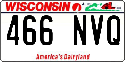 WI license plate 466NVQ