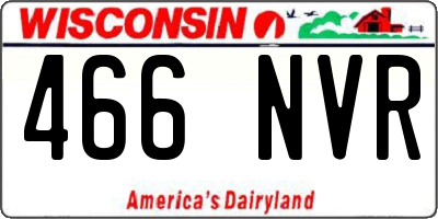 WI license plate 466NVR