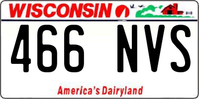 WI license plate 466NVS