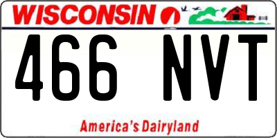 WI license plate 466NVT