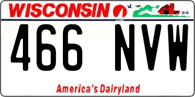 WI license plate 466NVW